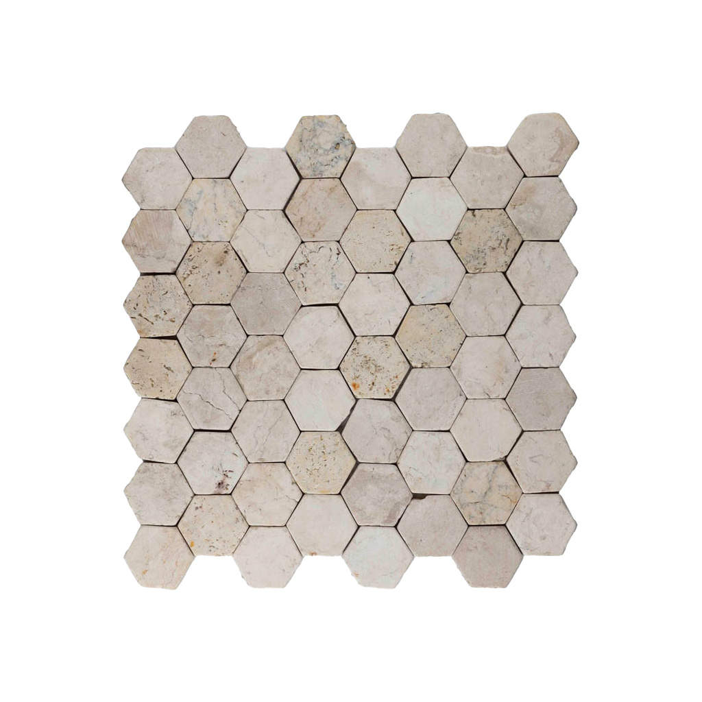 Mozaïek tegel Hexagon small crème 30x30