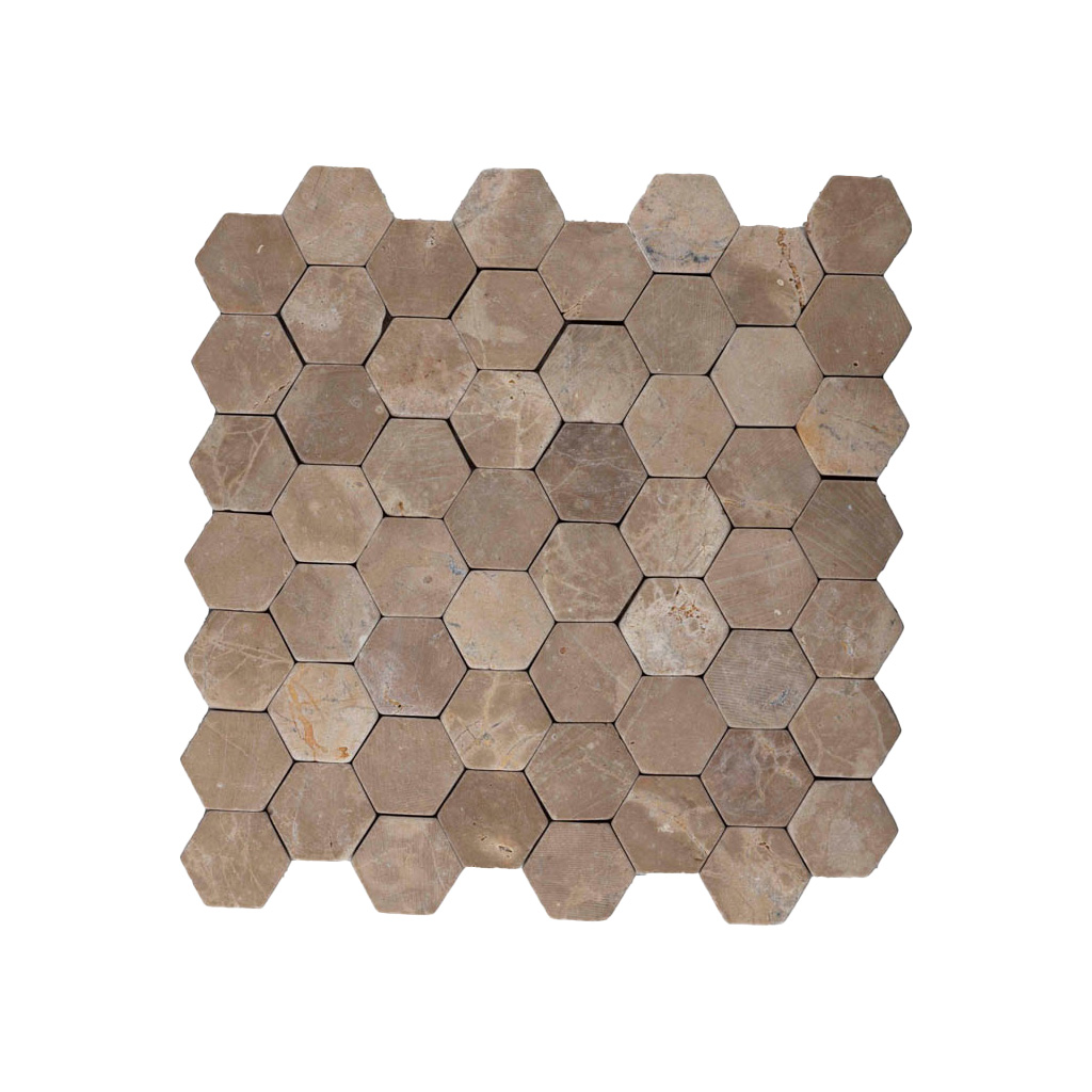 Mozaïek tegel Hexagon small licht bruin
